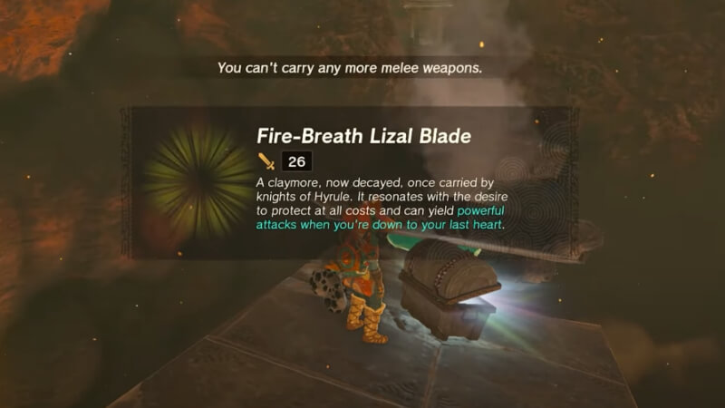 Opening the chest in Zelda Tears of the Kingdom.