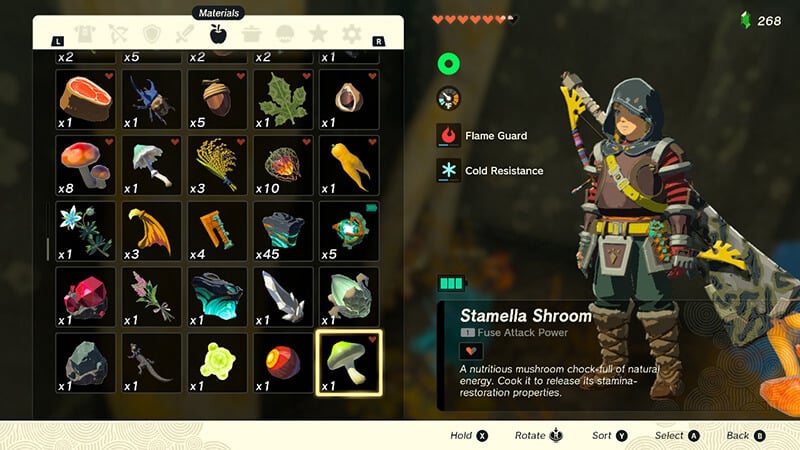 Stamella Shrooms in Zelda Tears of the Kingdom