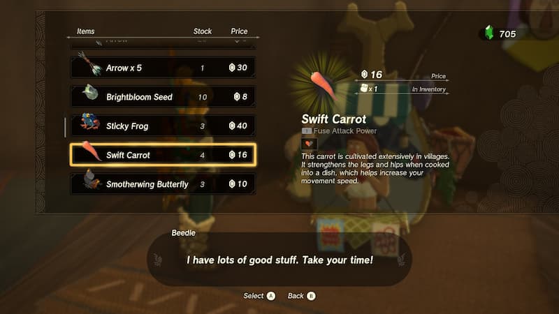Swift Carrots Beedle Tears of the Kingdom