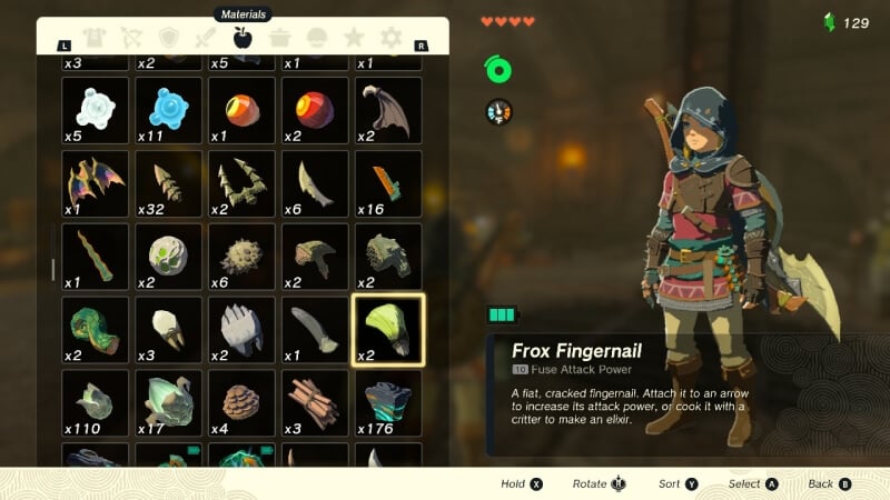 Zelda Tears of the Kingdom Frox Fingernails