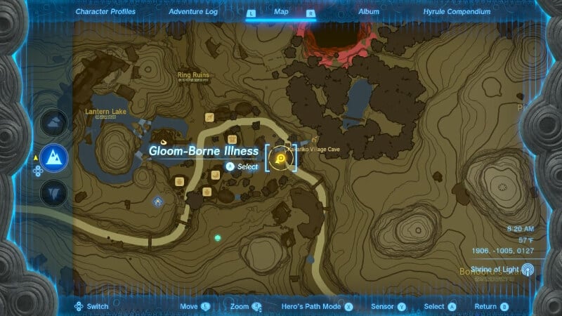 Tears of the Kingdom Radiant Outfit Location