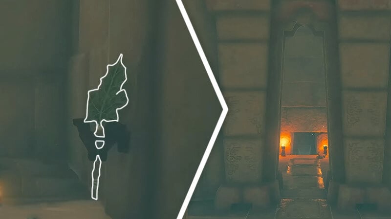 Using a Korok-Frond Guster to open totk lightning temple entrance