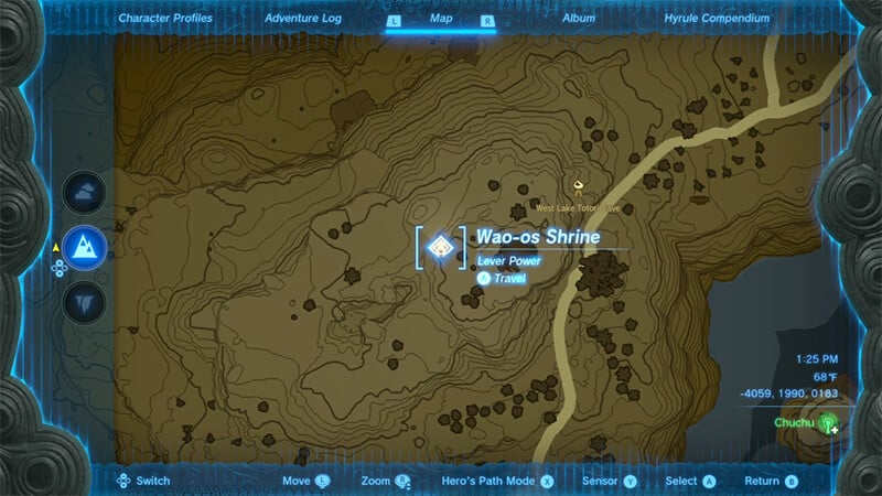 Wao-os-Shrine Location