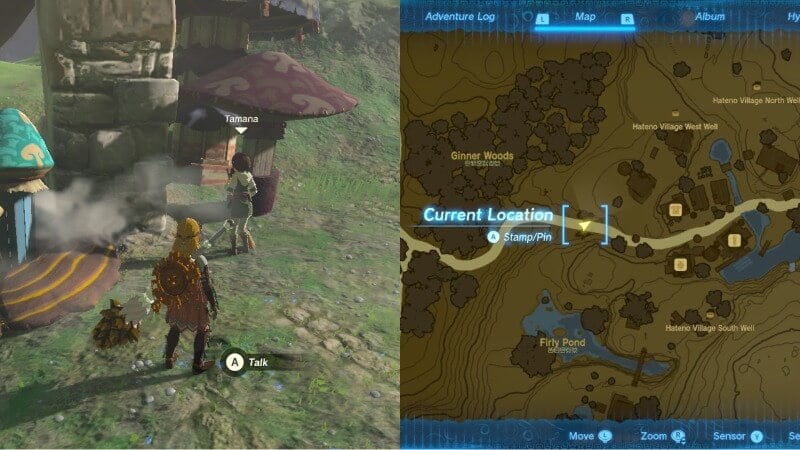 Where to find Tamana in Hateno Village