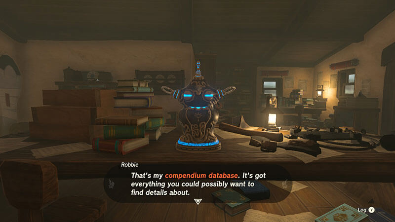Compendium Database in Zelda Tears of the Kingdom