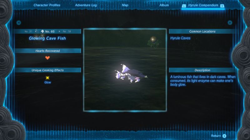 Glowing Cave Fish in Zelda: Tears of the Kingdom
