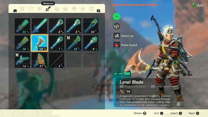 The Lynel Blade is a powerful weapon, especially when it's about to break.