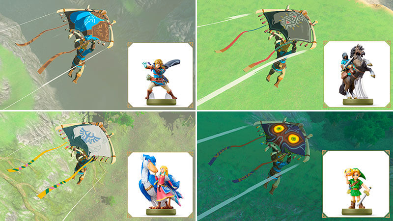 amiibo Paraglider skins in Zelda: Tears of the Kingdom