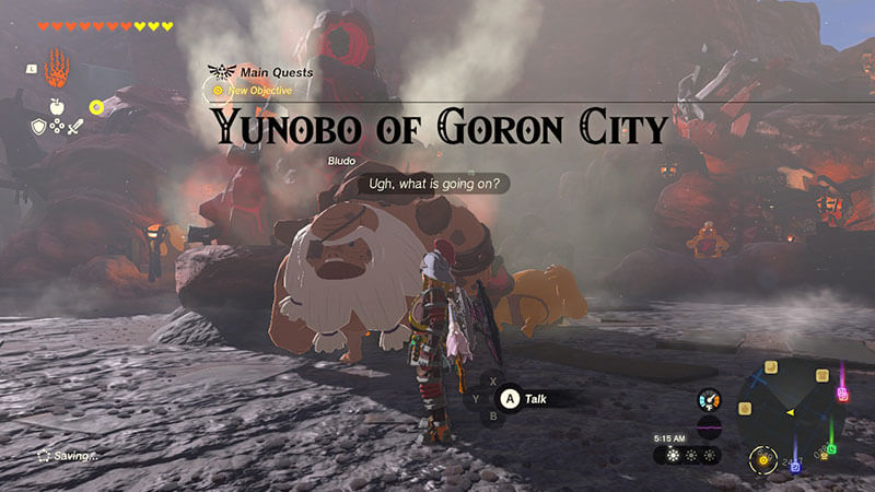 Yunobo of Goron City quest in Zelda Tears of the Kingdom
