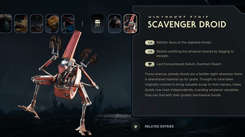 catching Scavenger Droids in Jedi Survivor