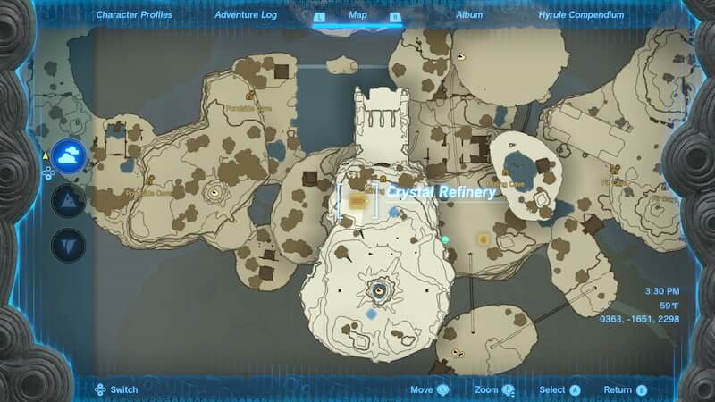 tears of the kingdom energy cell map