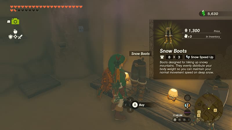 Snow Boots price in Tears of the Kingdom