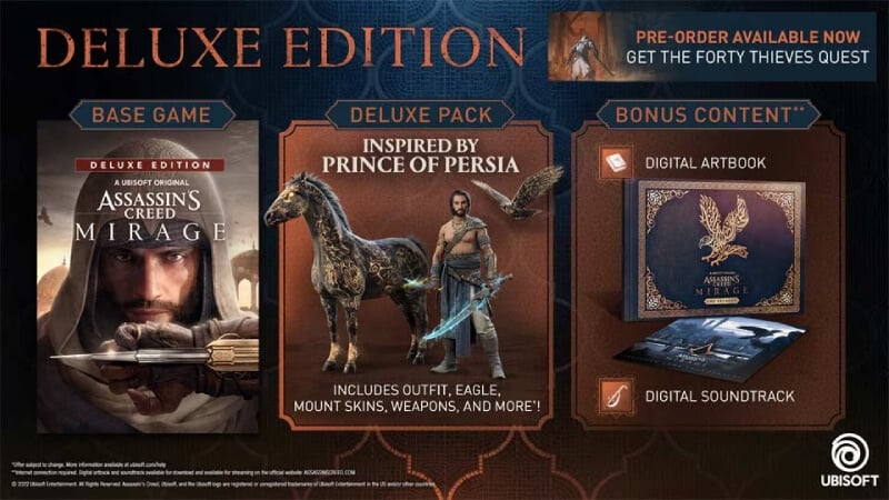 Assassins Creed Mirage Deluxe Edition Bonuses