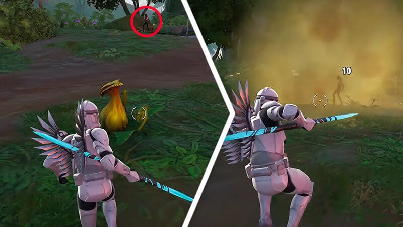 Damaging an Opponent With a Pod Plant in Fortnite