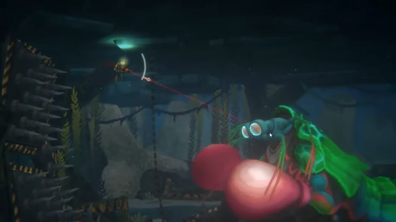 Aiming the eye of Mantis Shrimp in Dave the Diver.