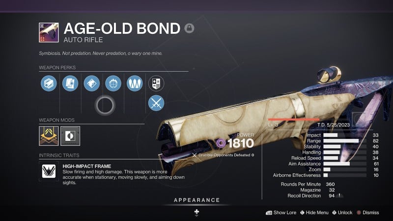 Destiny 2 Age Old Bond God Roll