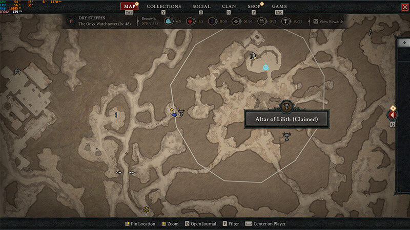 Bluffs of Olzei Altar of Lilith Diablo 4