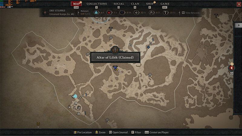 Desolation's Reach Altar of Lilith Diablo 4