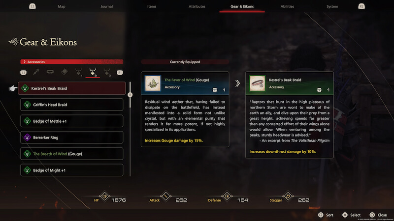 Final Fantasy 16 accessories.