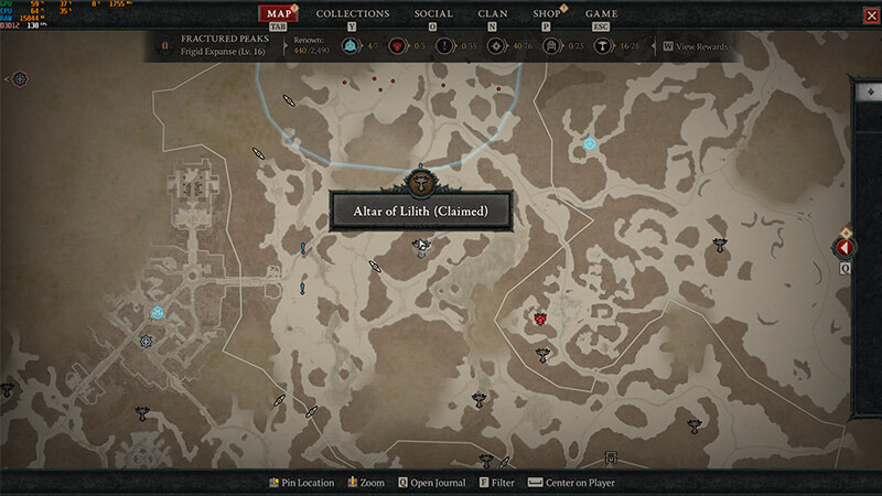 Fractured Peaks sixteenth Altar of Lilith