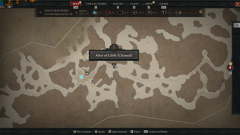 First Icehowl Taiga Altar of Lilith location in Diablo 4