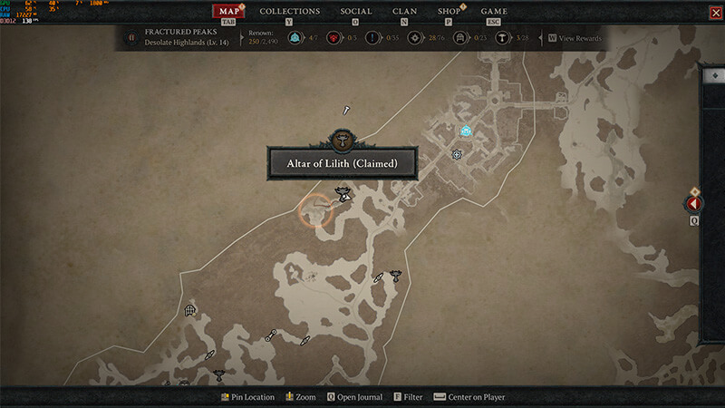 Father's Cross Altar of Lilith location in Diablo 4