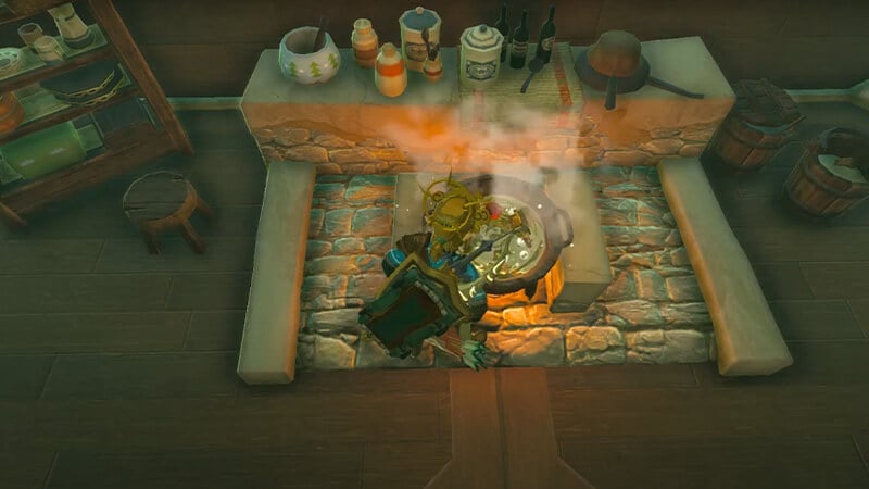 Link cooks Apple Pie Recipe in Zelda Tears of the Kingdom (TotK)
