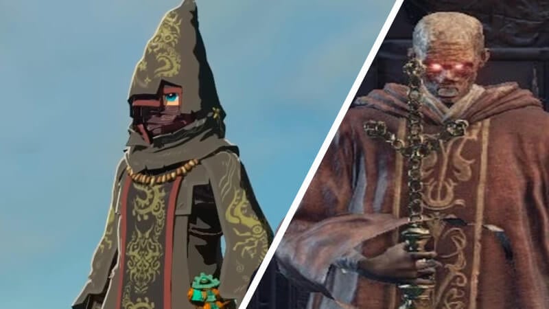 Link in the Depths Armor, next to a Deacon of the Deep in TotK.