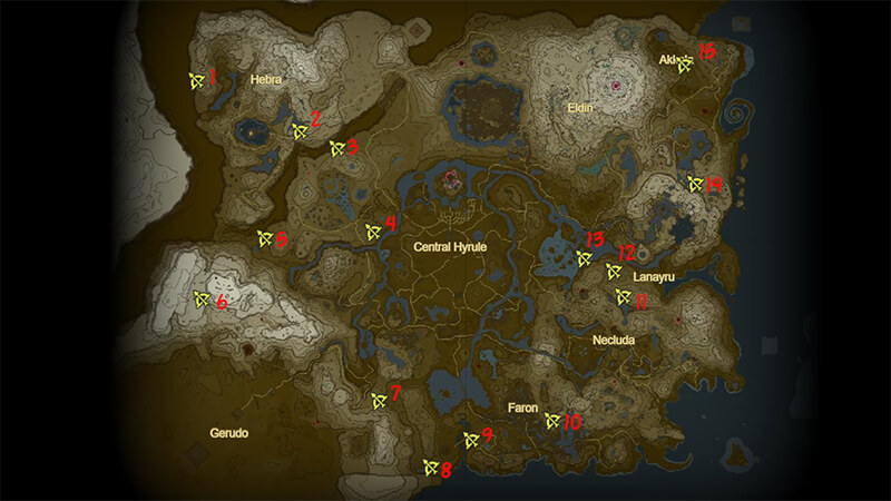 Lynel Locations in Lands of Hyrule