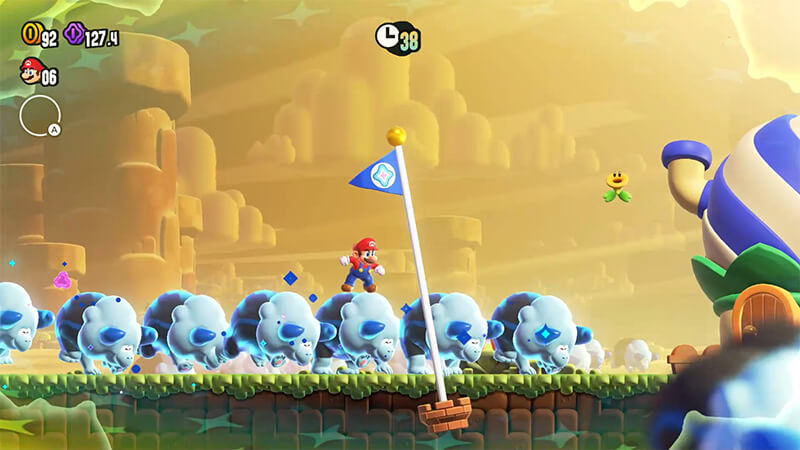 The Wonder Flower can change Super Mario Bros Wonder stages.