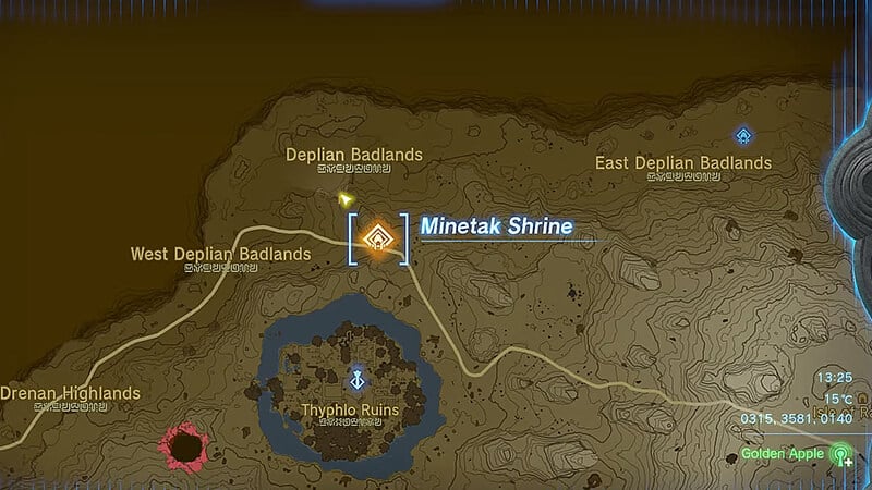 Minetak Shrine Location in TotK
