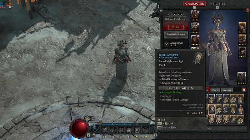 A Nightmare Sigil in Diablo 4