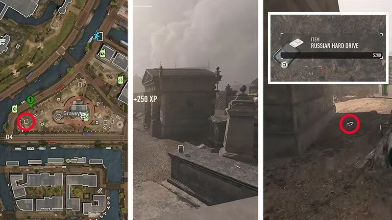 Russian hard drive from graveyard in Vondel map location in DMZ