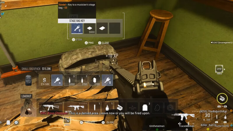 Location of Stage bag key in DMZ.