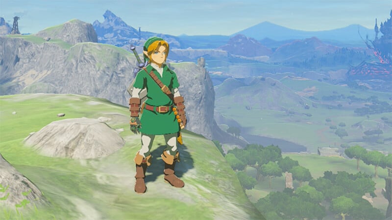 Link's cosplay of himself in the Armor of Time in TotK.