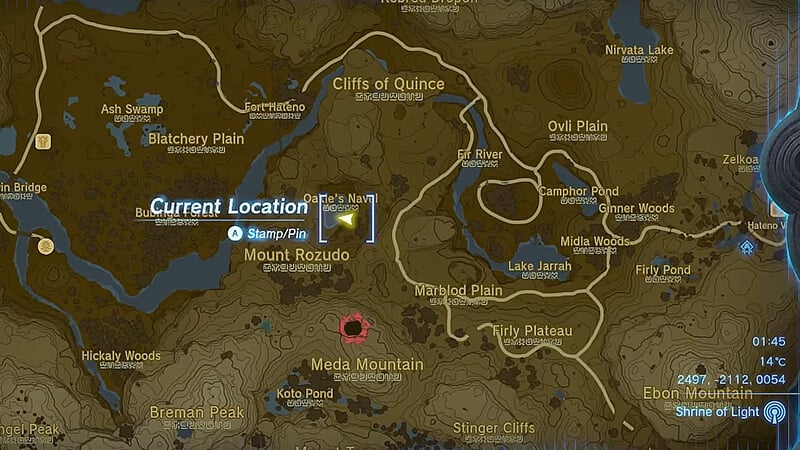 The Oakle's Navel Cave Crystal map