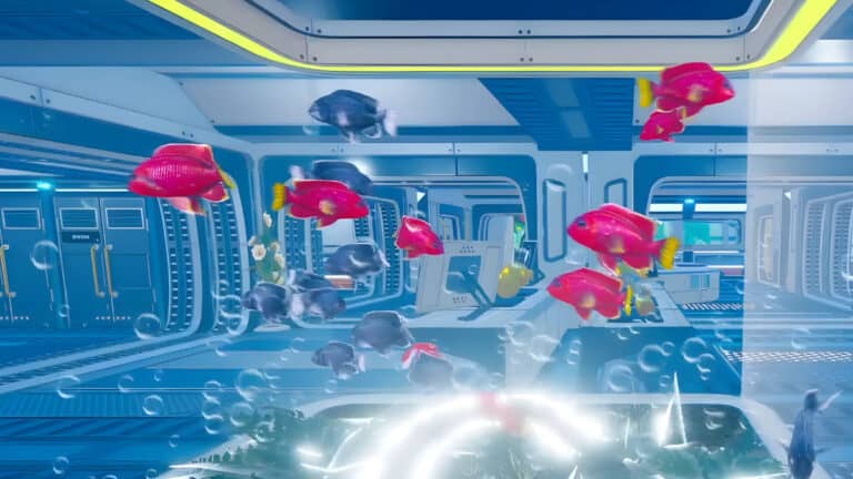 How to Get (& Use) Fish Eggs in The Planet Crafter Fish swim in an aquarium in The Planet Crafter