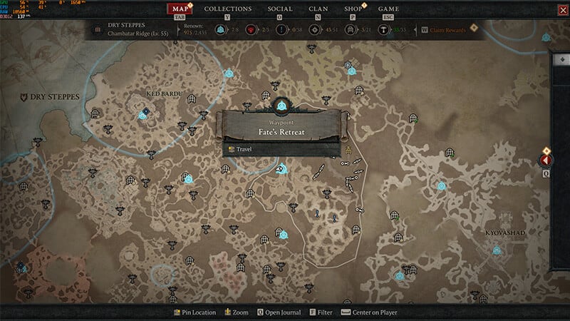 Fate's Retreat Waypoint Map