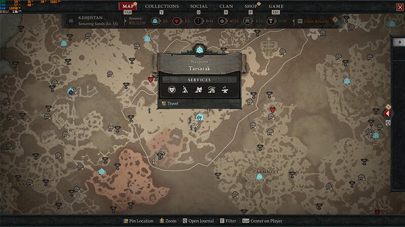 Tarsarak Waypoint Map