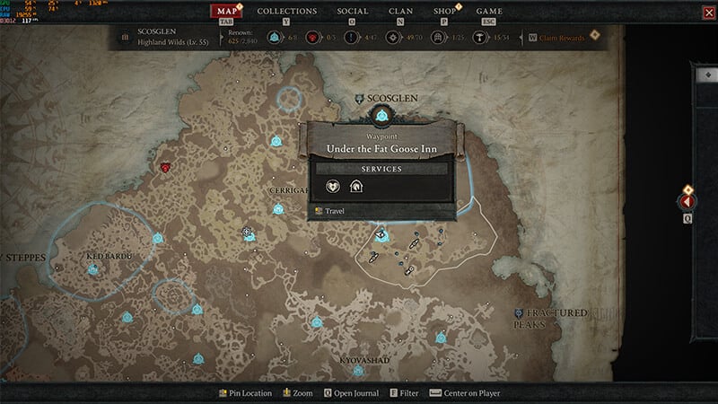 Under the Fat Goose Inn Location