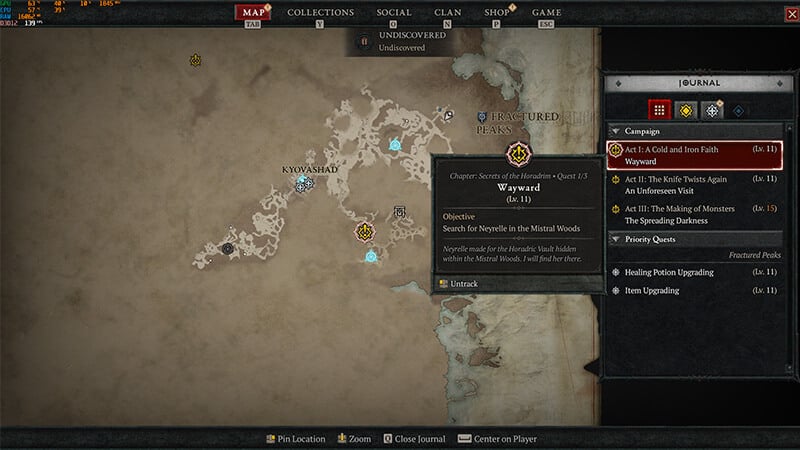 Diablo 4 Wayward Location