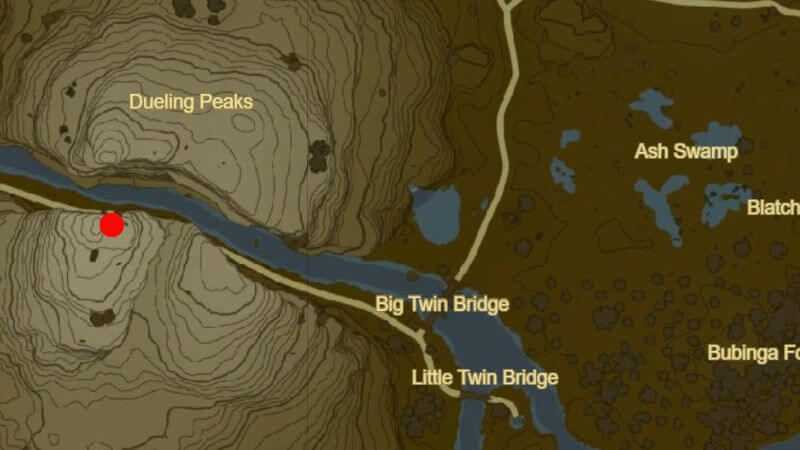 Carved Out Heart of the Towering Twins Map Location in Zelda Tears of the Kingdom