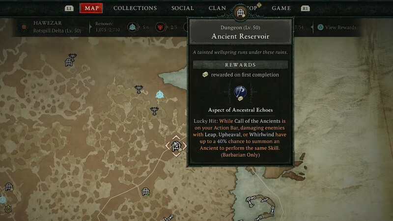 Aspect of Ancestral Echoes Location