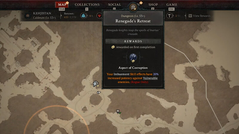 Aspect of Corruption Location