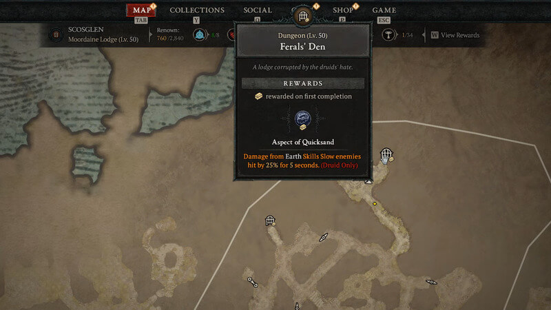 Aspect of Quicksand Location