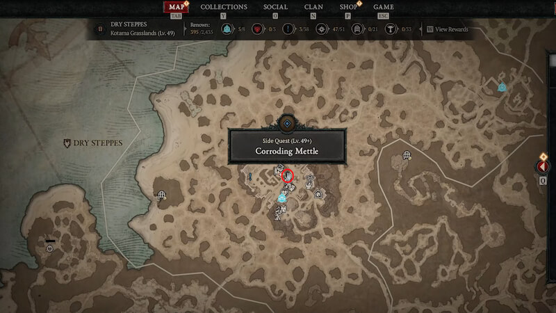 corroding mettle location diablo 4