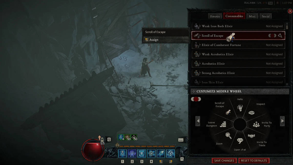 Diablo 4 scroll of escape usage