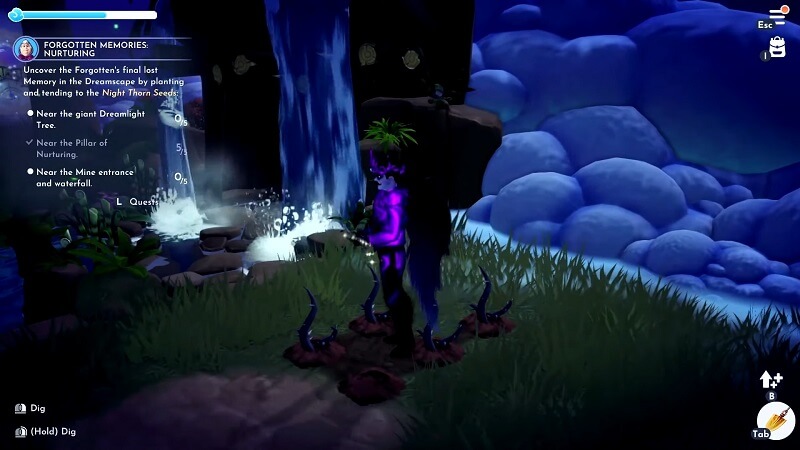 Forgotten Memories Nurturing Quest near the Waterfall