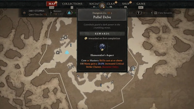 Elementalist’s Aspect Location