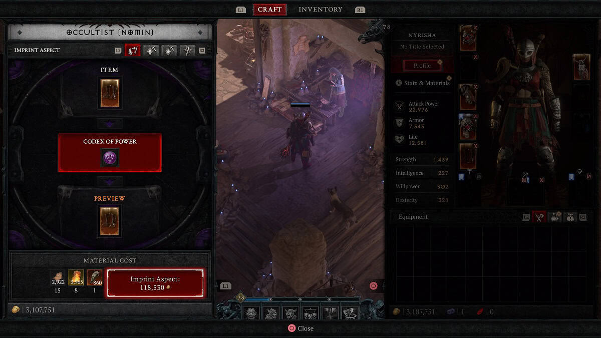 imprinting an aspect of power to an item in diablo 4